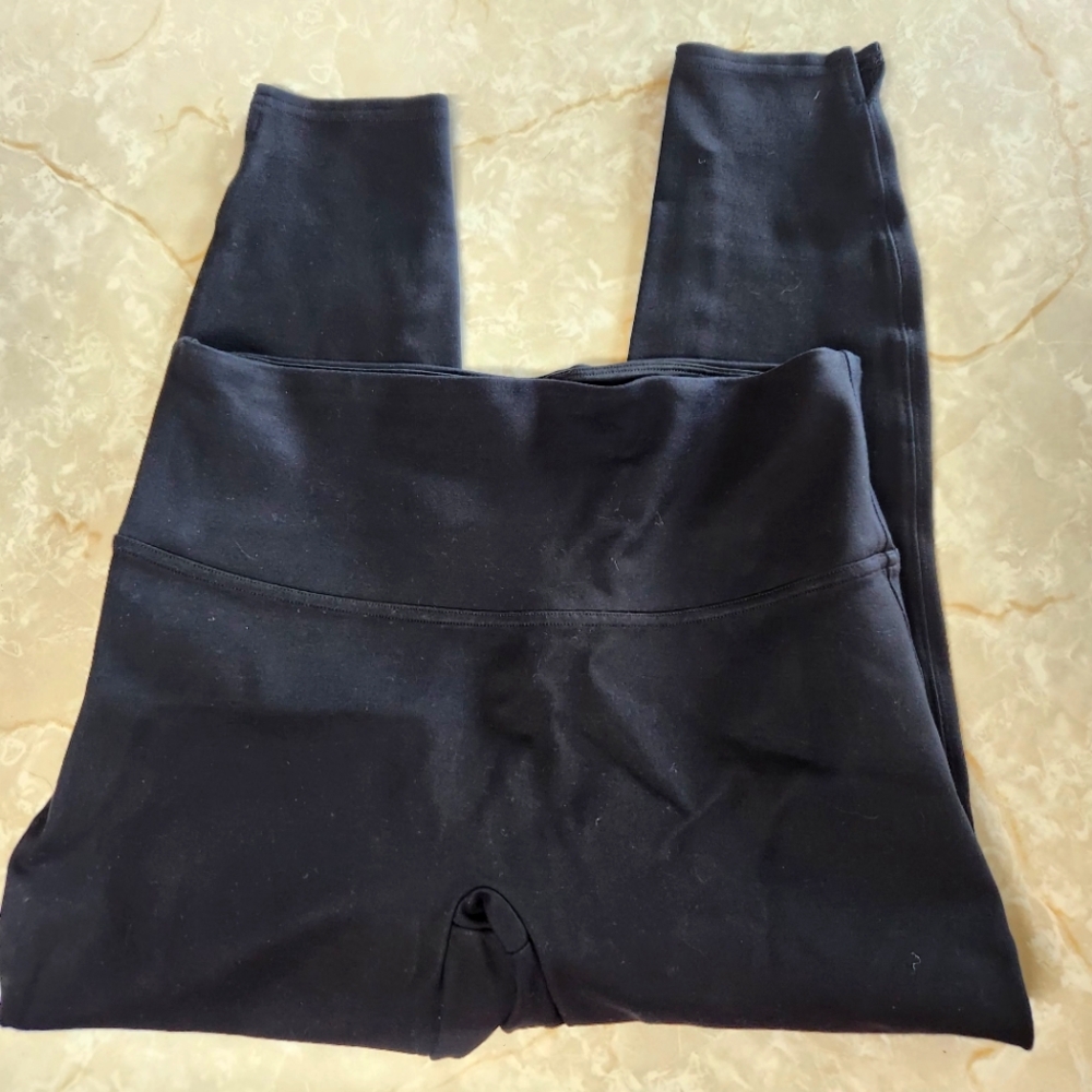 Spanx Womens Leggings Large Petite Black
